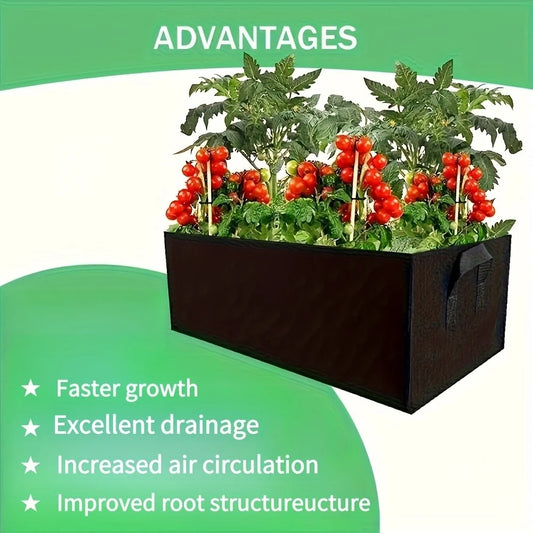 Bolsa de cultivo cuadrada transpirable, cubo de cultivo de tela no tejida con diseño de control de raíces, ahorra espacio y es plegable para una jardinería versátil.