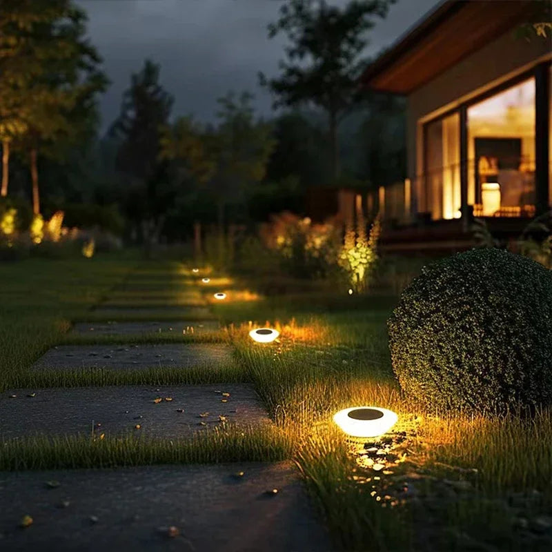 Luces solares para exteriores, impermeables, con enchufe a tierra, lámparas cálidas para jardín, paisaje, camino, entrada