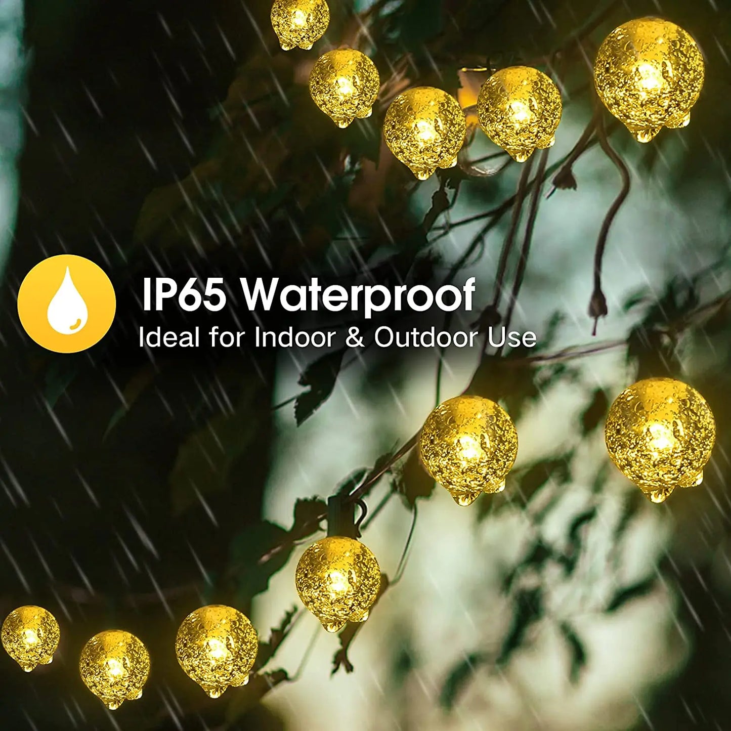 Guirnalda de luces solares para exteriores, luces LED de cristal en forma de globo, impermeables, para jardín, Navidad y decoración exterior.