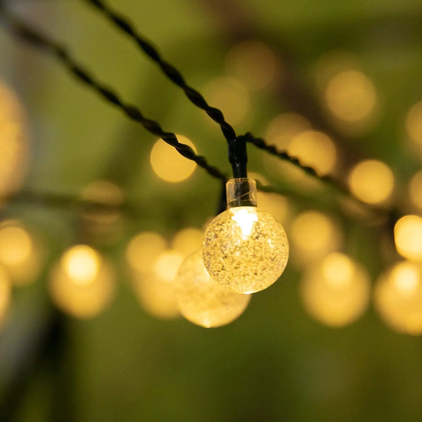 Guirnalda de luces solares para exteriores, luces LED de cristal en forma de globo, impermeables, para jardín, Navidad y decoración exterior.