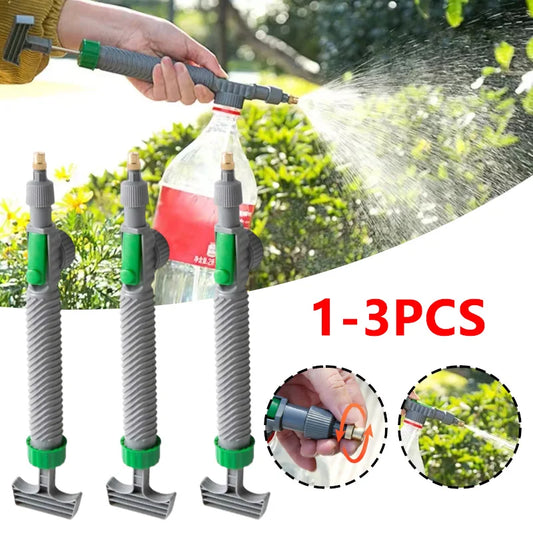 Boquilla de pulverizador manual, bomba de aire de alta presión, cabezal de pulverización ajustable para botellas de bebidas, boquilla para riego de jardín y agricultura.