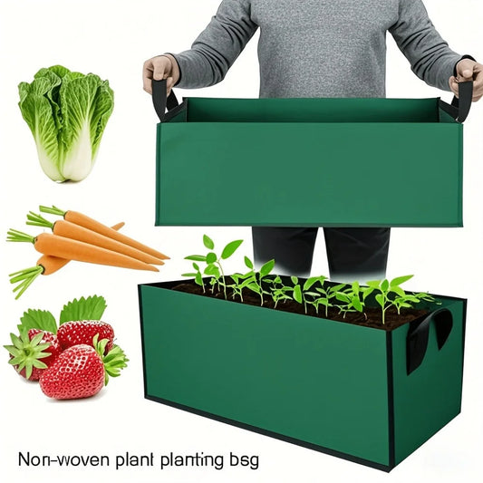 Bolsa de cultivo cuadrada transpirable, cubo de cultivo de tela no tejida con diseño de control de raíces, ahorra espacio y es plegable para una jardinería versátil.