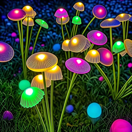 Luces solares de jardín LED de doble modo, luces solares tipo hongo impermeables para decoración de patios, jardines y caminos, con forma de medusas para crear un ambiente agradable en el jardín.