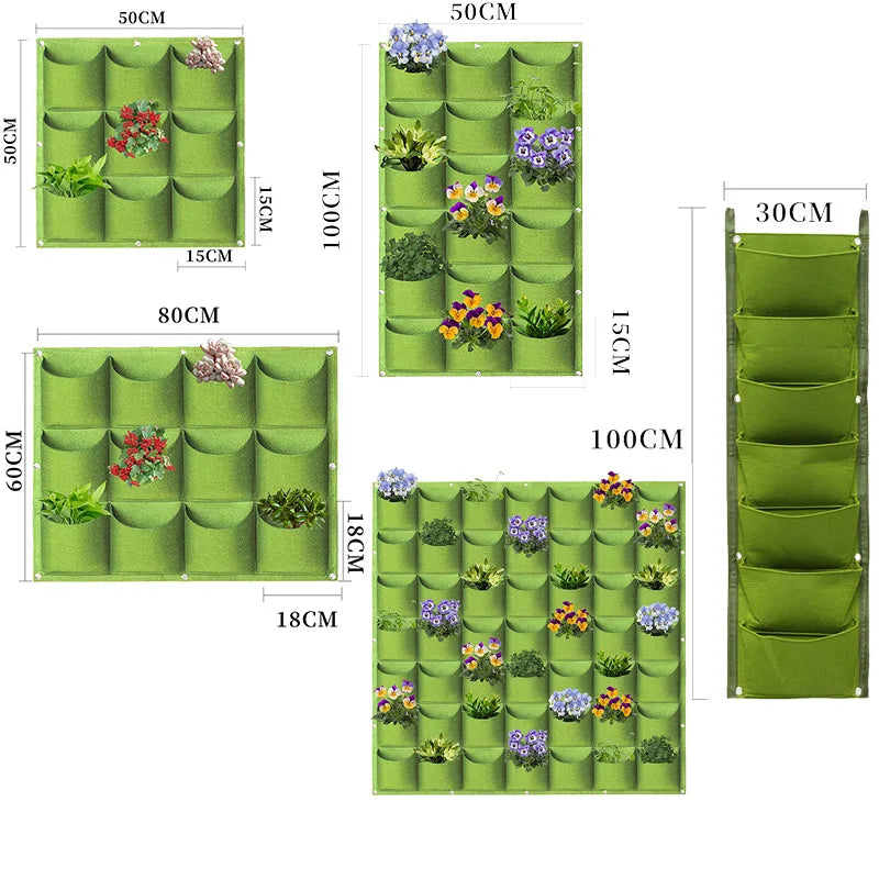 Bolsa de cultivo colgantes de pared para macetas de flores, macetas para jardín, macetas verticales para suculentas, decoración del hogar