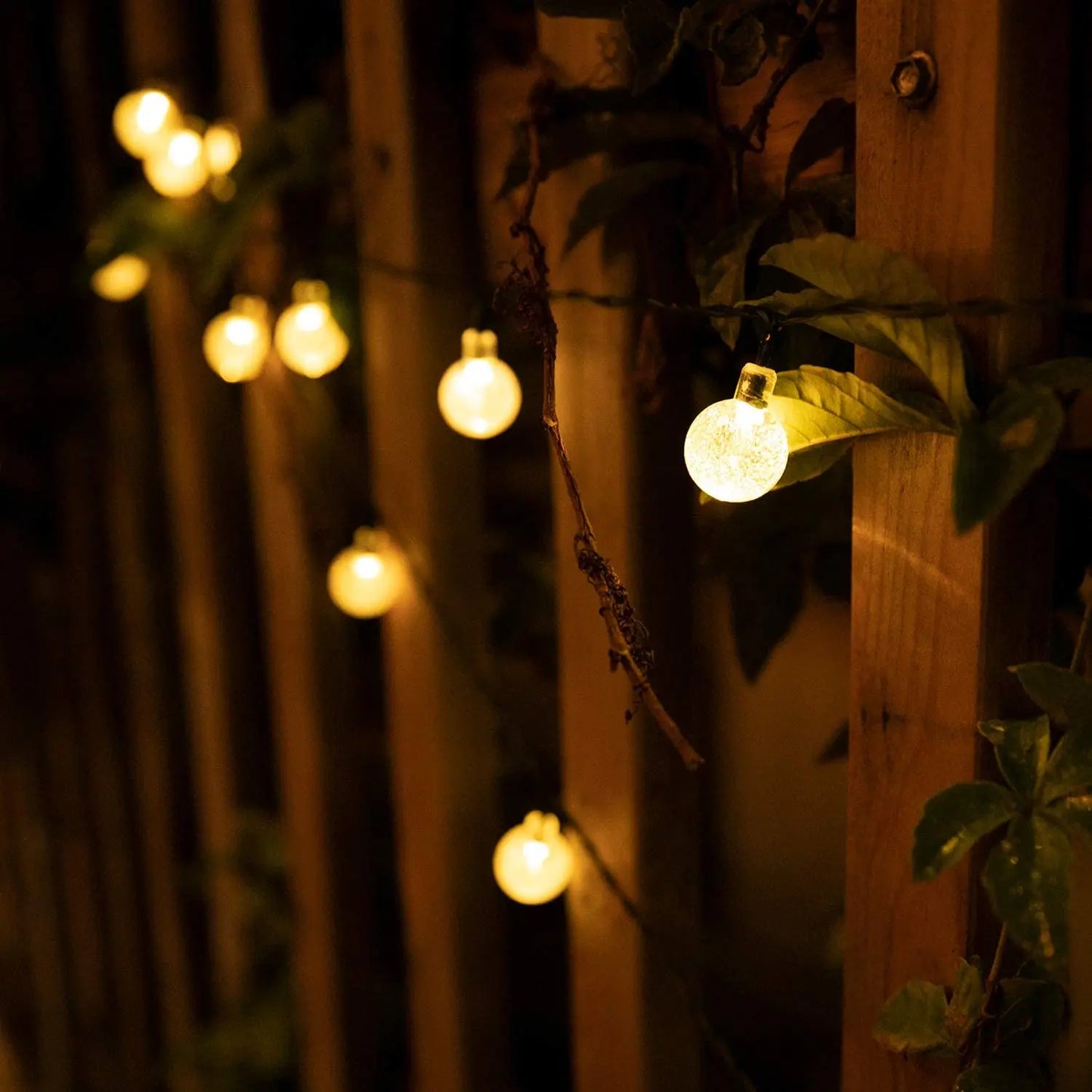 Guirnalda de luces solares para exteriores, luces LED de cristal en forma de globo, impermeables, para jardín, Navidad y decoración exterior.