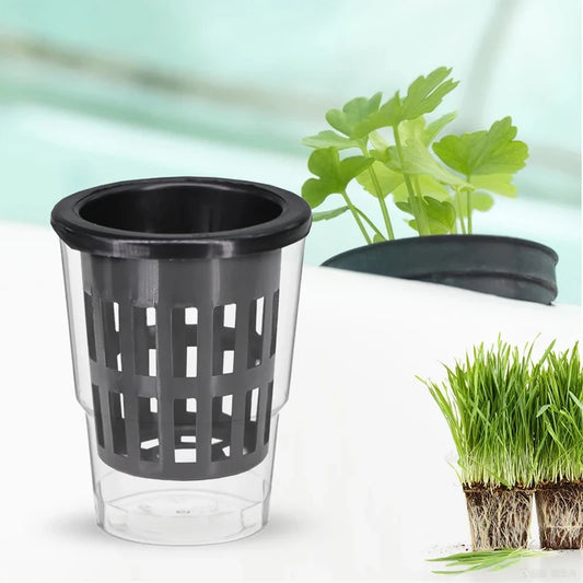 10 pcs/lot Black Mesh Pots for Soilless Vegetable Cultivation, Hydroponic Plant Grow Baskets, Fixed Root Pots