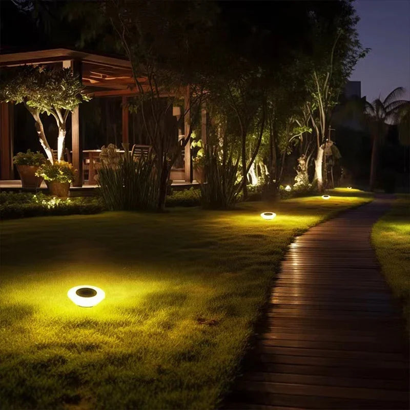 Luces solares para exteriores, impermeables, con enchufe a tierra, lámparas cálidas para jardín, paisaje, camino, entrada