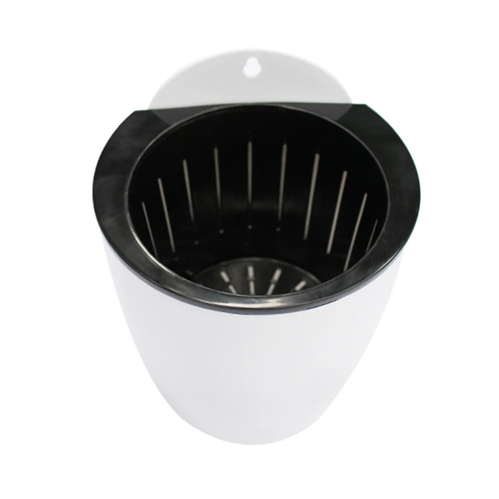 Maceta de pared automática de plástico absorbente de agua para tierra o sistema hidropónico. Soporte para macetas de pared y balcón.