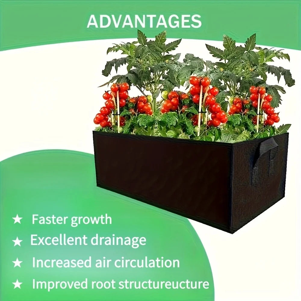 Bolsa de cultivo cuadrada transpirable, cubo de cultivo de tela no tejida con diseño de control de raíces, ahorra espacio y es plegable para una jardinería versátil.