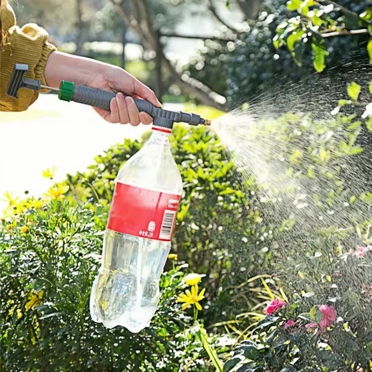 Boquilla de pulverizador manual, bomba de aire de alta presión, cabezal de pulverización ajustable para botellas de bebidas, boquilla para riego de jardín y agricultura.
