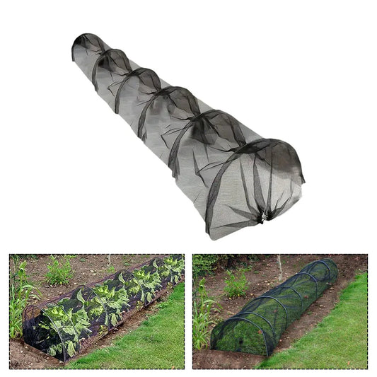 Túnel de jardín, invernadero, malla negra, cubierta de plástico para cultivo de hortalizas.