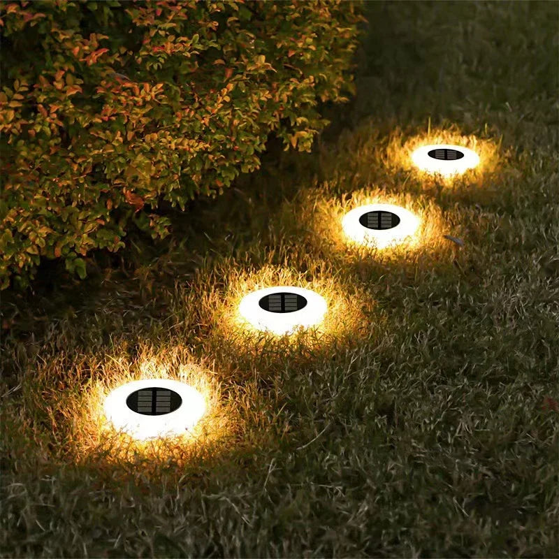 Luces solares para exteriores, impermeables, con enchufe a tierra, lámparas cálidas para jardín, paisaje, camino, entrada