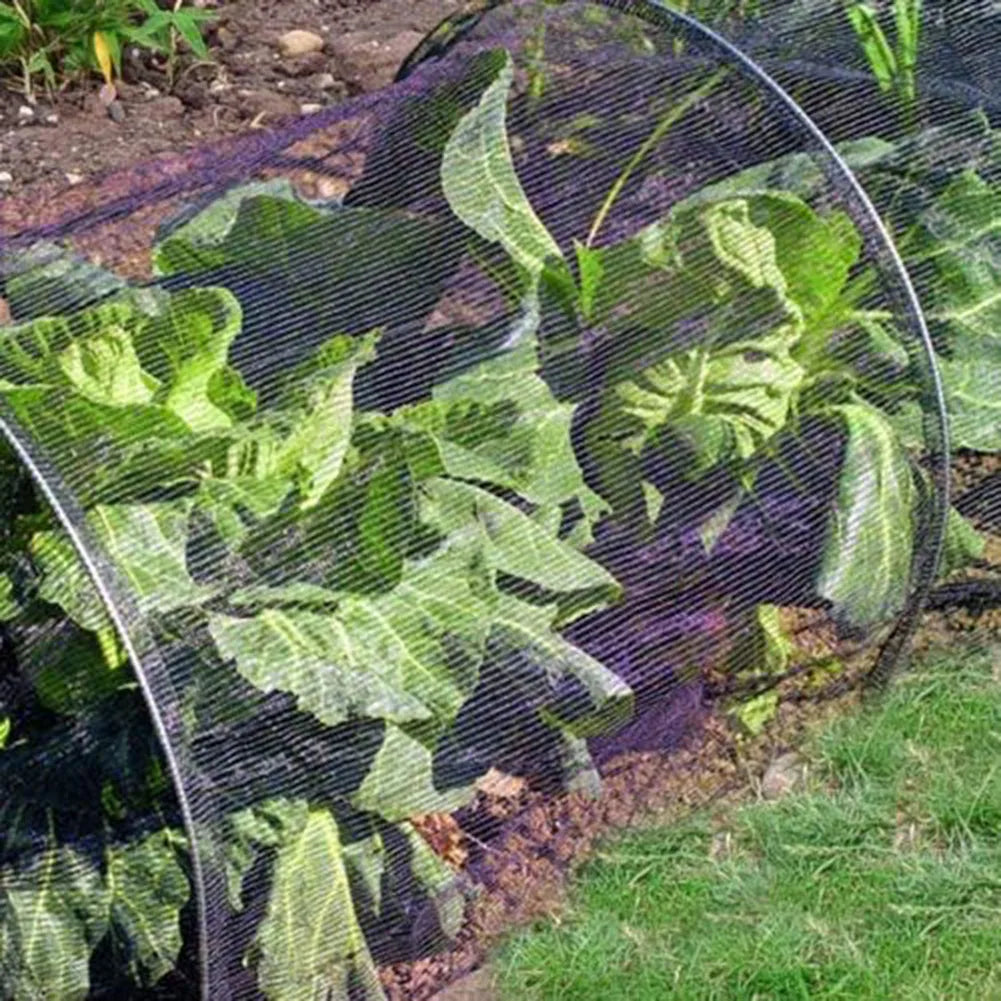 Túnel de jardín, invernadero, malla negra, cubierta de plástico para cultivo de hortalizas.