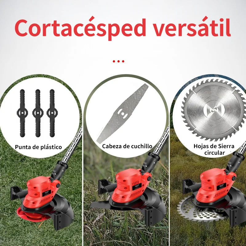 Cortacésped eléctrico de 21 V con longitud ajustable, inalámbrico, para jardín y herramientas de deshierbe.