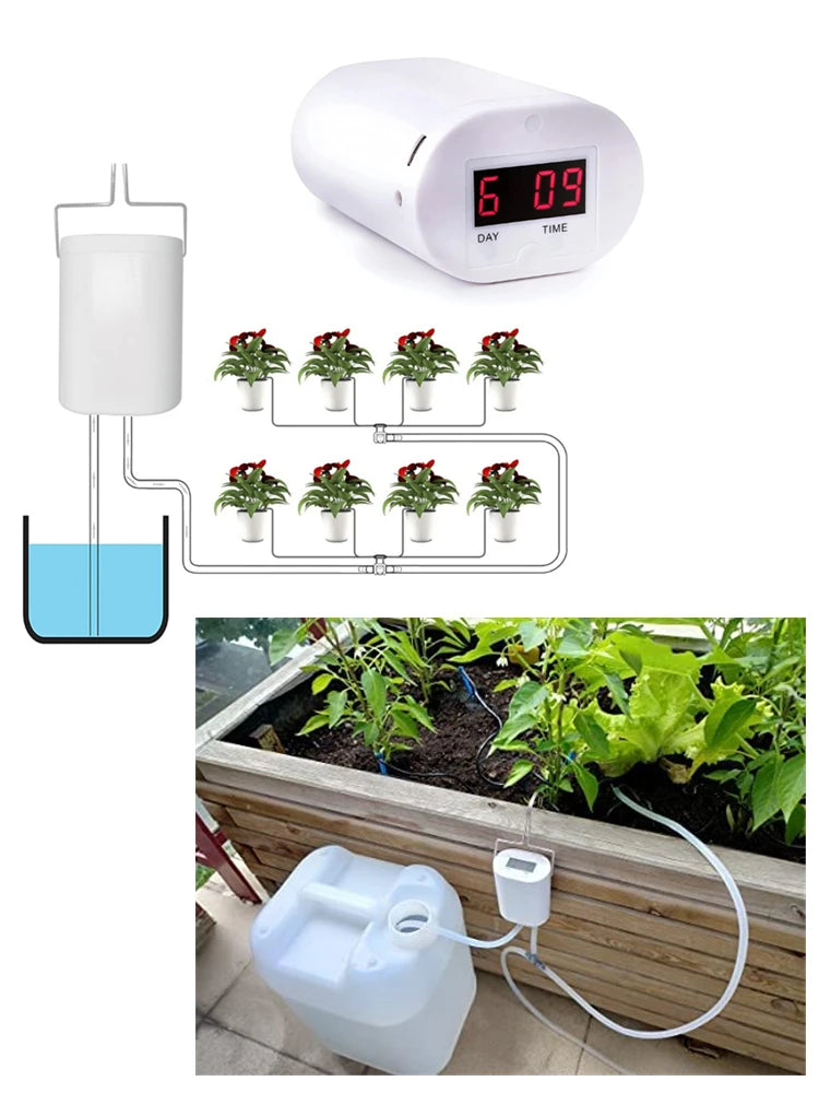 Kits de autorriego , riego por goteo inteligente, kits de sistema de riego automático, dispositivo de riego para plantas con estaca, gotero de agua