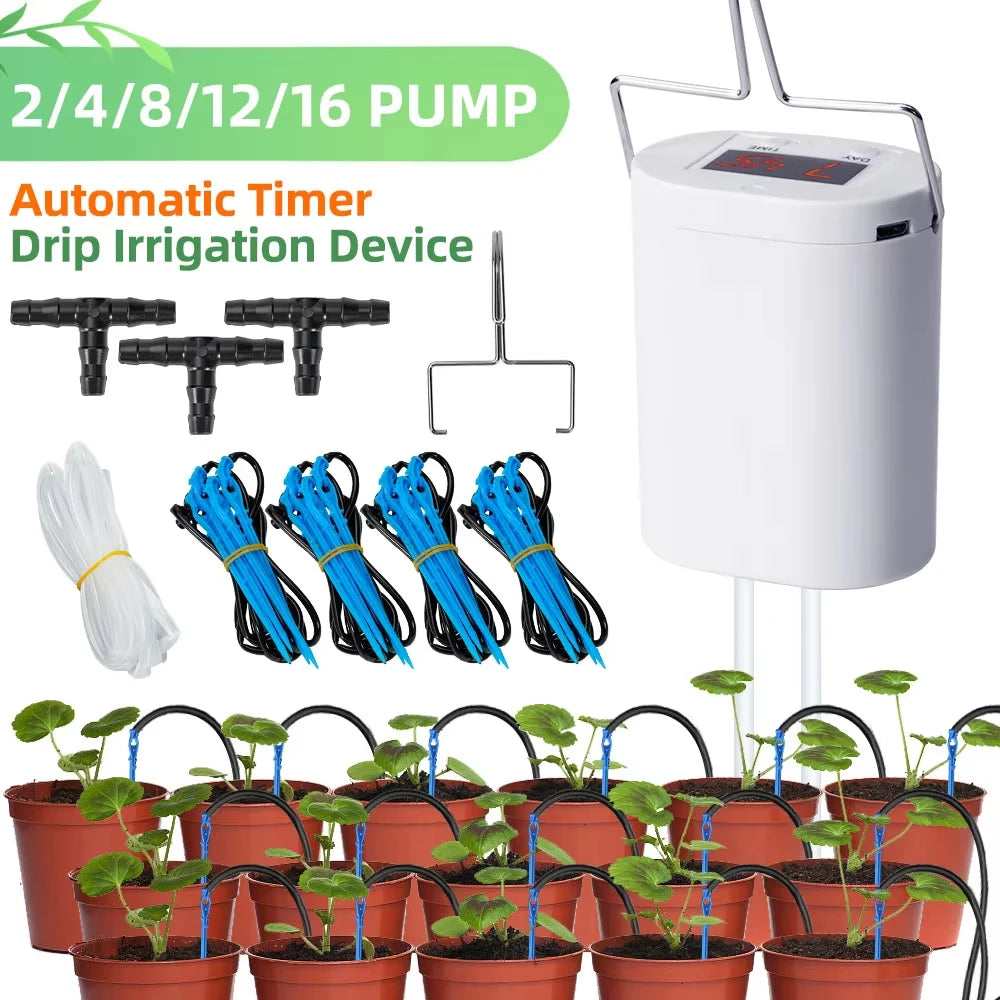 Kits de autorriego , riego por goteo inteligente, kits de sistema de riego automático, dispositivo de riego para plantas con estaca, gotero de agua