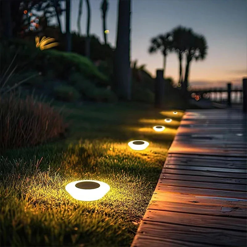 Luces solares para exteriores, impermeables, con enchufe a tierra, lámparas cálidas para jardín, paisaje, camino, entrada