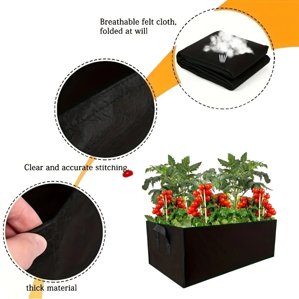 Bolsa de cultivo cuadrada transpirable, cubo de cultivo de tela no tejida con diseño de control de raíces, ahorra espacio y es plegable para una jardinería versátil.