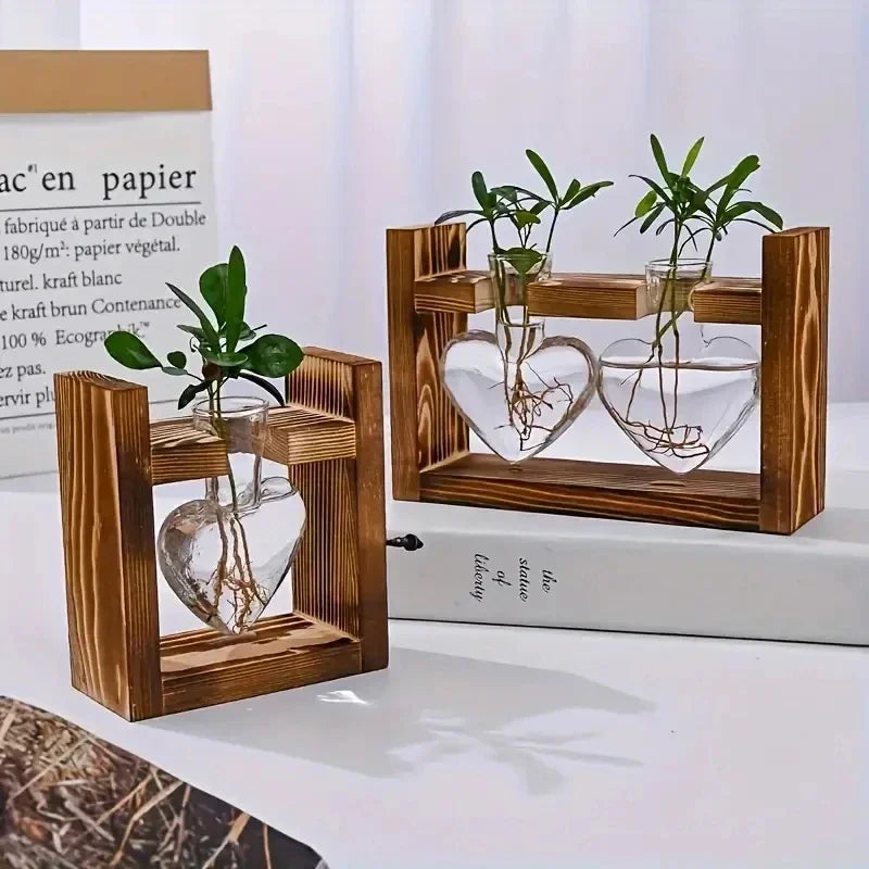 Frascos transparente para sala de estar, pequeño y fresco, de estilo europeo, con diseño de rábano verde hidropónico.