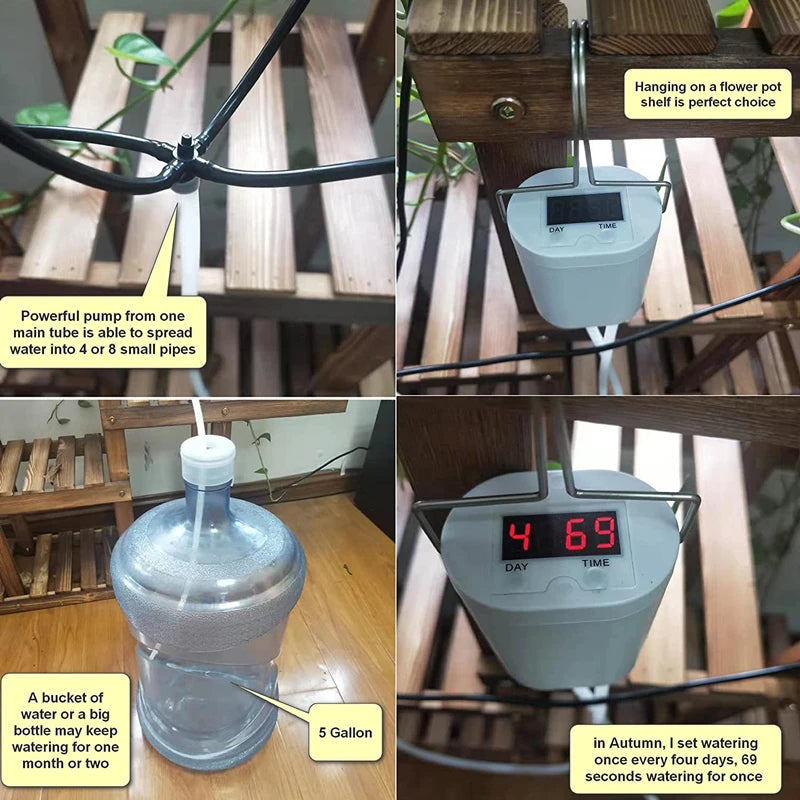 Kits de autorriego , riego por goteo inteligente, kits de sistema de riego automático, dispositivo de riego para plantas con estaca, gotero de agua