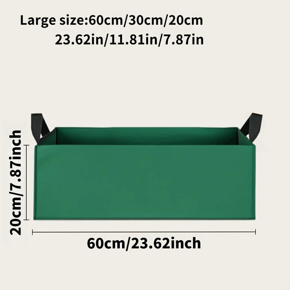 Bolsa de cultivo cuadrada transpirable, cubo de cultivo de tela no tejida con diseño de control de raíces, ahorra espacio y es plegable para una jardinería versátil.