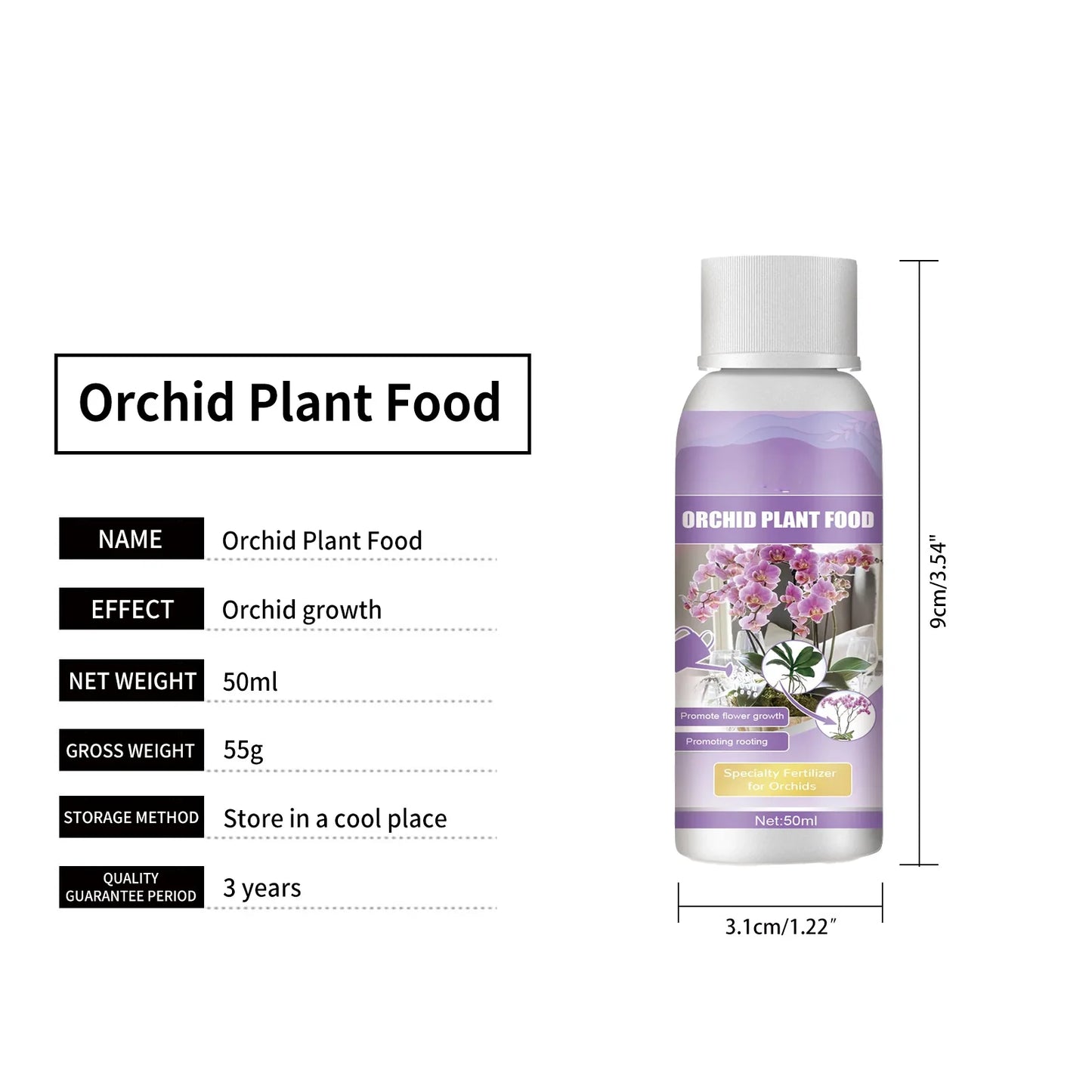 Fertilizante líquido especial para orquídeas de 50 ml, para plantas de jardín hidropónico, suplemento de nutrición y crecimiento. Nutrientes compuestos para flores.