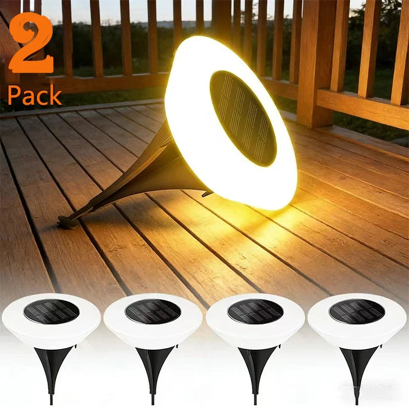 Luces solares para exteriores, impermeables, con enchufe a tierra, lámparas cálidas para jardín, paisaje, camino, entrada