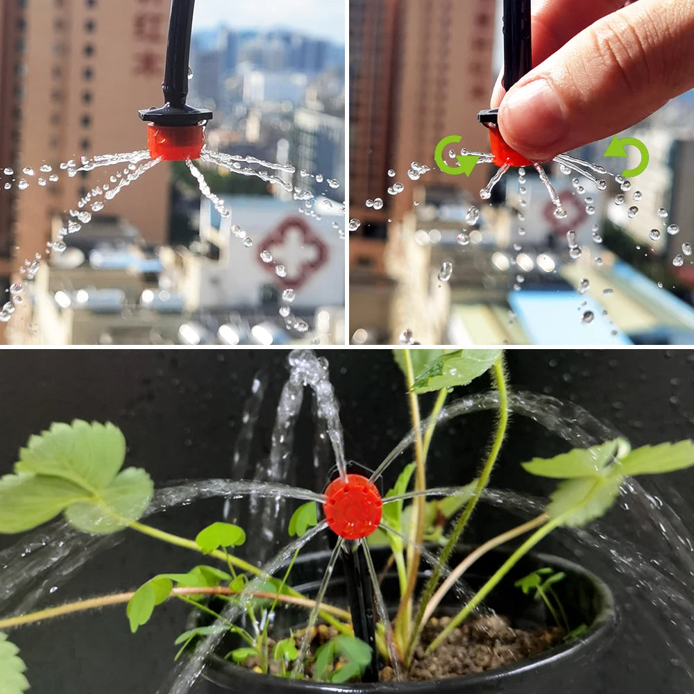 Sistema de riego por goteo OASIS , sistema de riego automático para jardín, manguera de jardín con microgoteo y goteros ajustables.