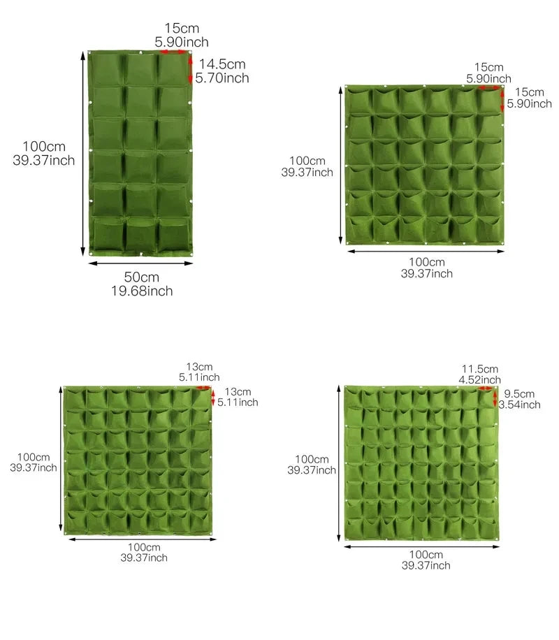 Bolsa de cultivo colgantes de pared para macetas de flores, macetas para jardín, macetas verticales para suculentas, decoración del hogar