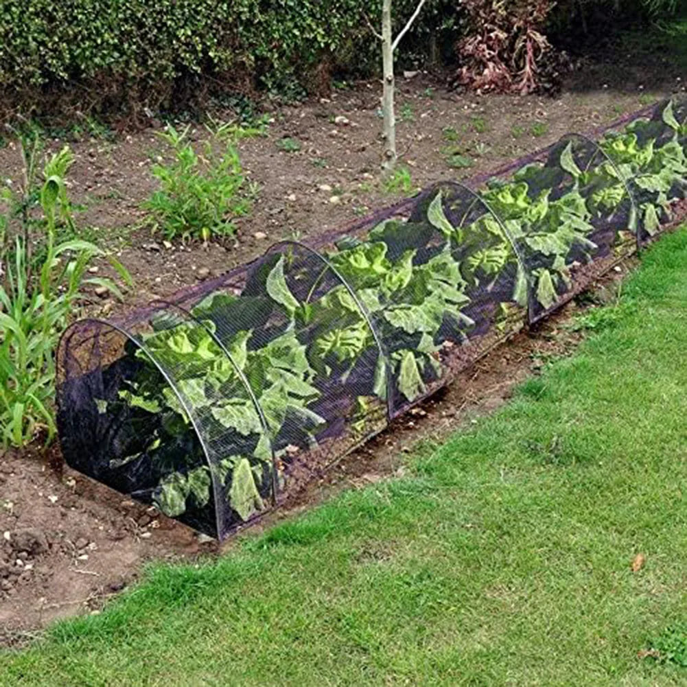 Túnel de jardín, invernadero, malla negra, cubierta de plástico para cultivo de hortalizas.