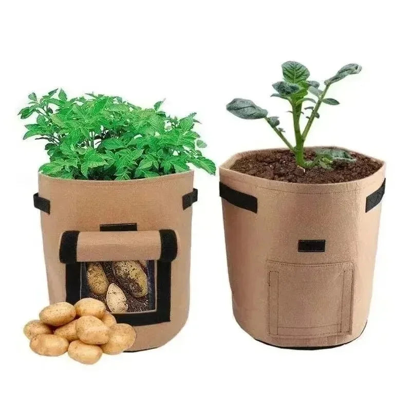 Bolsa de cultivo de fieltro de 2 tamaños, tela no tejida, macetas para patatas de jardín, invernaderos, bolsas de cultivo de hortalizas, herramientas verticales de hidratación