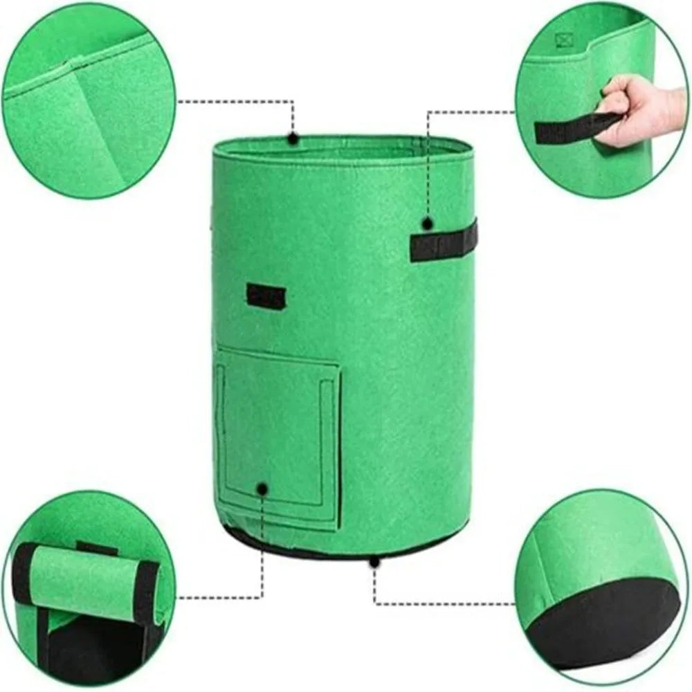 Bolsa de cultivo de fieltro de 2 tamaños, tela no tejida, macetas para patatas de jardín, invernaderos, bolsas de cultivo de hortalizas, herramientas verticales de hidratación
