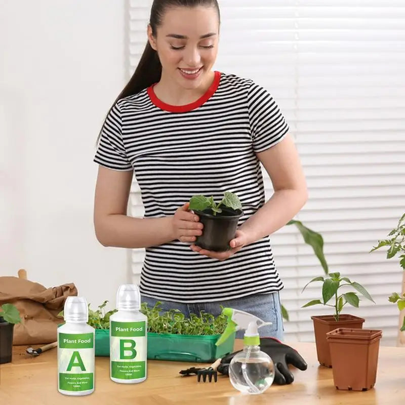 Fertilizante hidropónico AB Solution Set Alimento para plantas de jardín hidropónico Fertilizante para plantas Flores Hortalizas Nutrientes