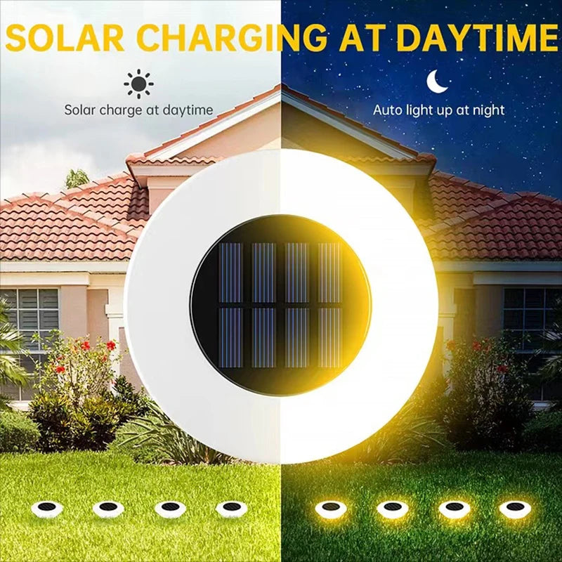 Luces solares para exteriores, impermeables, con enchufe a tierra, lámparas cálidas para jardín, paisaje, camino, entrada